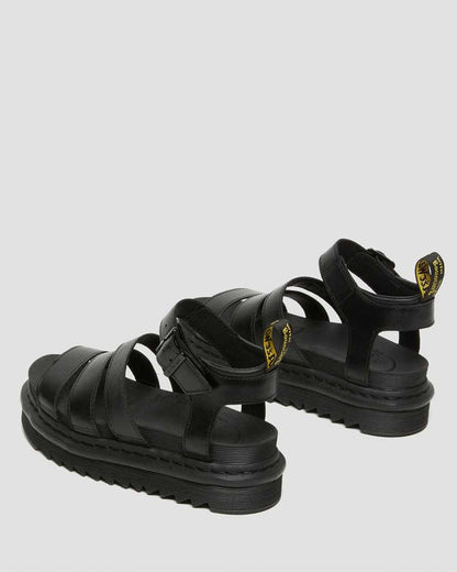 Women's Blaire Brando Leather Strap Sandals Black