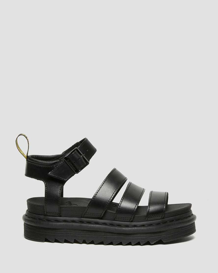 Women's Blaire Brando Leather Strap Sandals Black