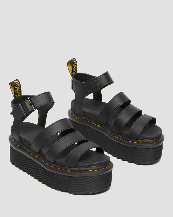 Women's Blaire Hydro Leather Platform Strap Sandals Black