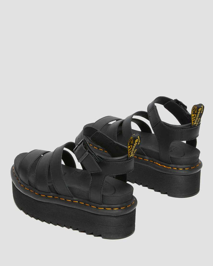 Women's Blaire Hydro Leather Platform Strap Sandals Black