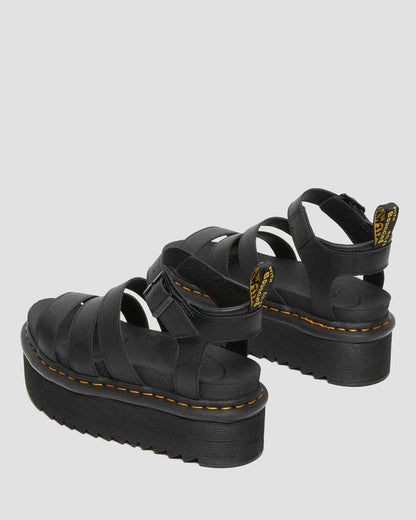 Women's Blaire Hydro Leather Platform Strap Sandals Black
