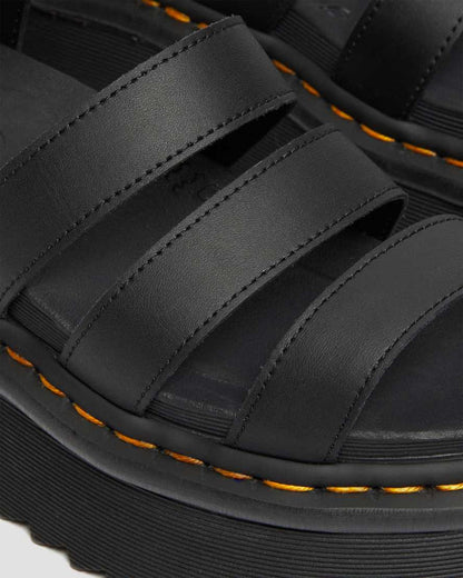 Women's Blaire Hydro Leather Platform Strap Sandals Black