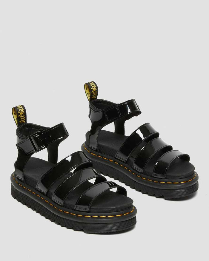 Women's Blaire Patent Leather Strap Sandals Black