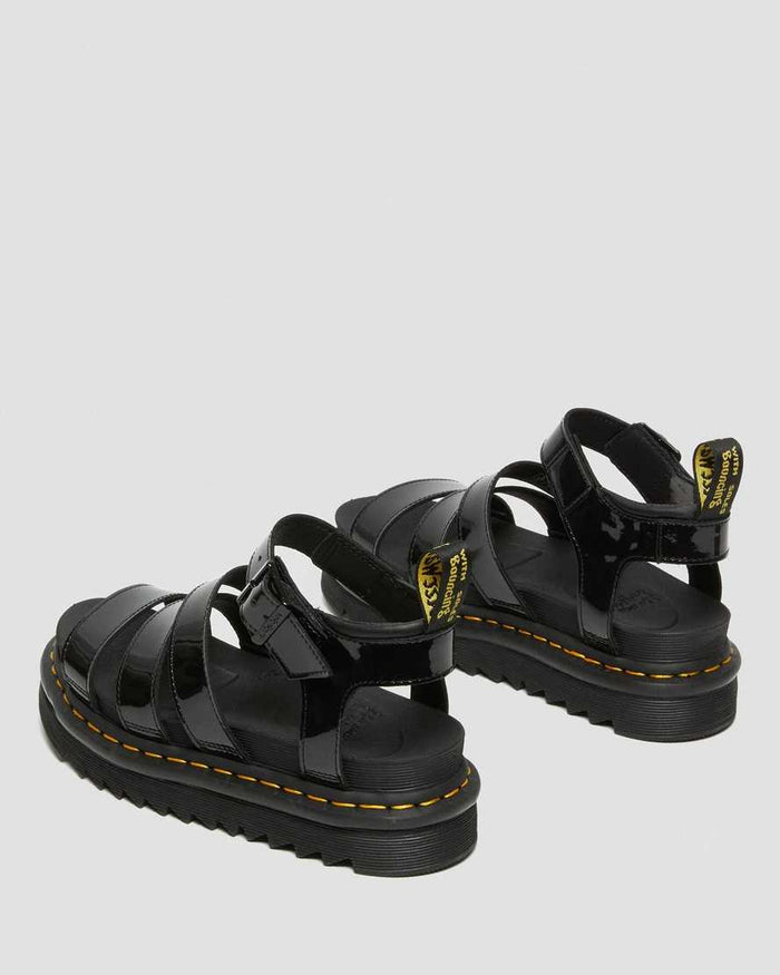 Women's Blaire Patent Leather Strap Sandals Black