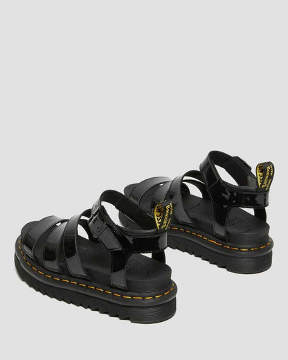 Women's Blaire Patent Leather Strap Sandals Black