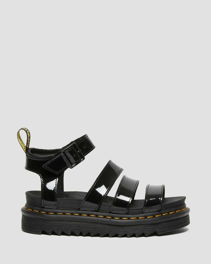 Women's Blaire Patent Leather Strap Sandals Black