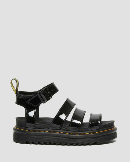 Women's Blaire Patent Leather Strap Sandals Black