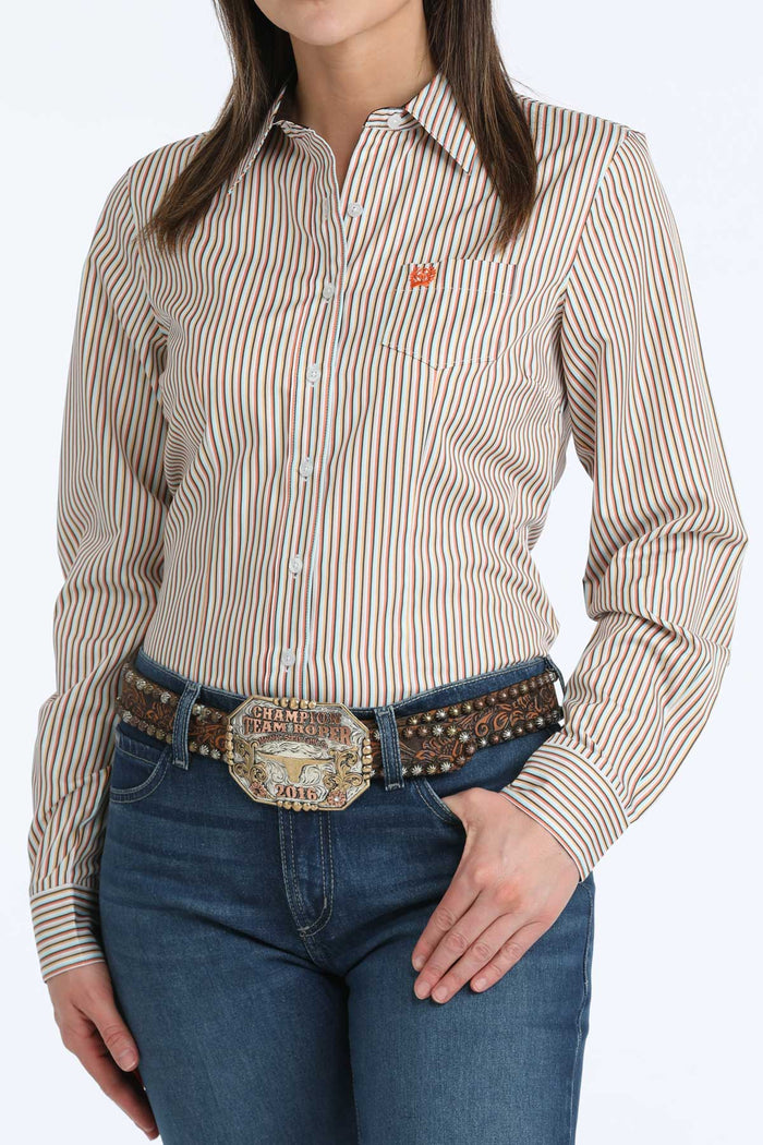 Women's Cinch Tencel Striped Long Sleeve Button Down Western Shirt