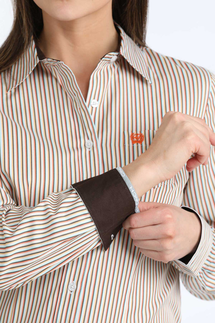 Women's Cinch Tencel Striped Long Sleeve Button Down Western Shirt