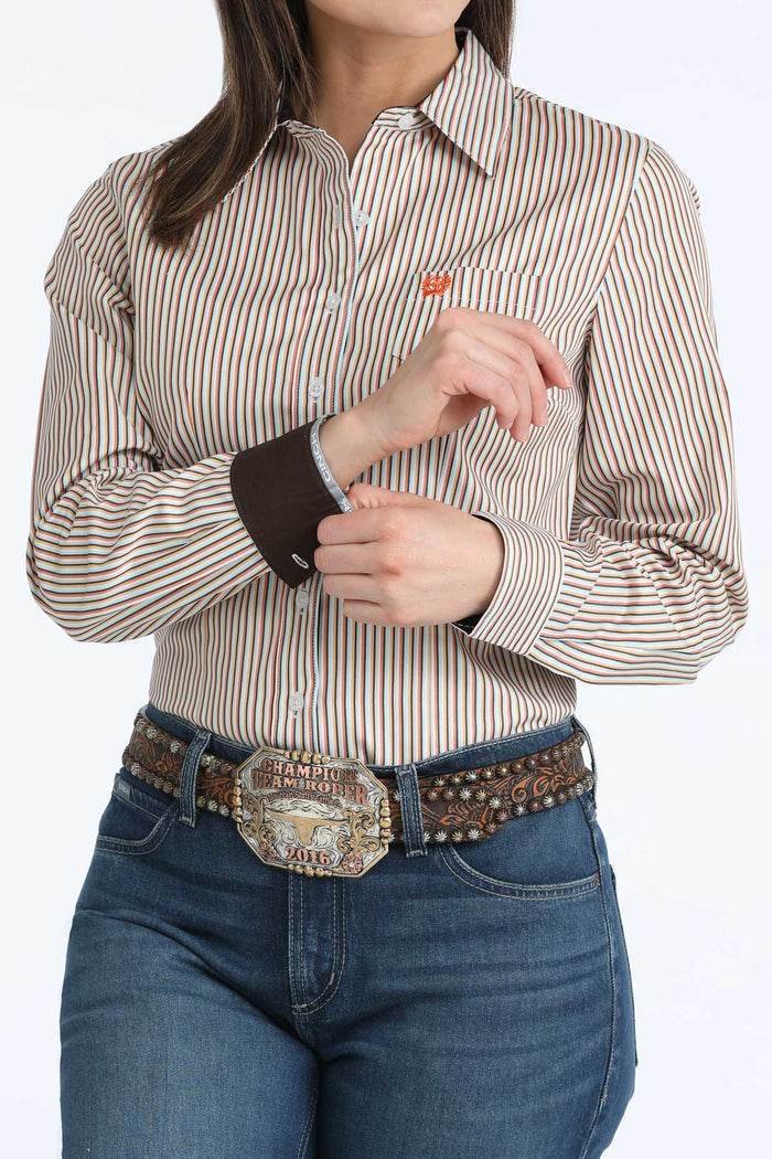 Women's Cinch Tencel Striped Long Sleeve Button Down Western Shirt
