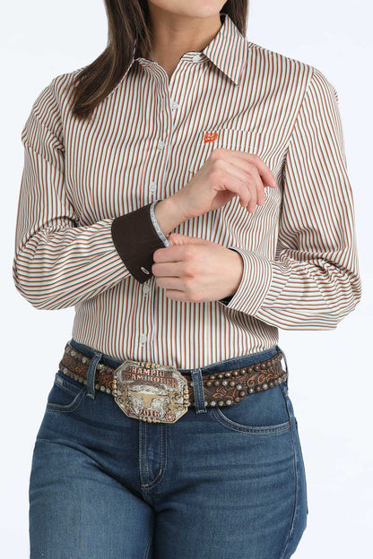Women's Cinch Tencel Striped Long Sleeve Button Down Western Shirt