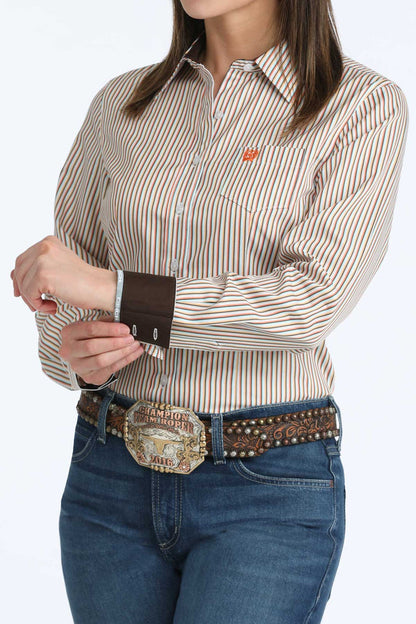 Women's Cinch Tencel Striped Long Sleeve Button Down Western Shirt