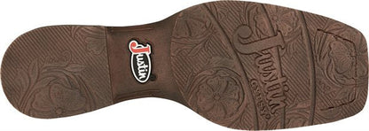 Women's Justin GY2971 Jaycie 12" Brown Square Toe Boot *CLOSEOUT*