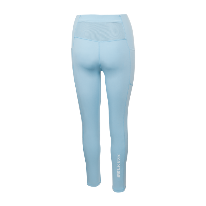 Selkirk pickleball women's leggings in blue and white.