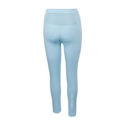 Selkirk pickleball women's leggings in blue and white.