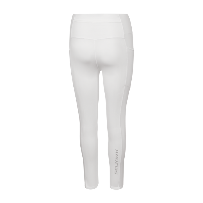 Selkirk pickleball women's leggings in blue and white.