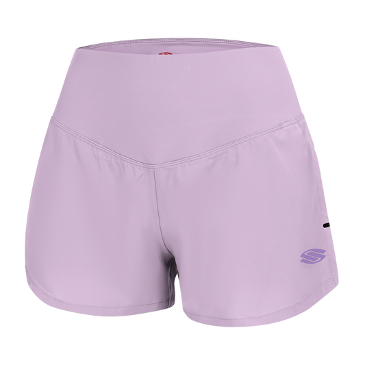 Lavender Women's Pro Line Woven Pickleball Shorts with a comfortable waistband and lightweight fabric