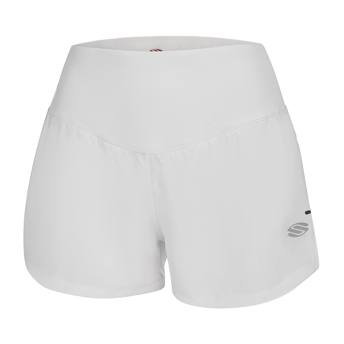 Chalk Women's Pro Line Woven Pickleball Shorts with elastic waistband and logo