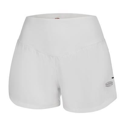 Chalk Women's Pro Line Woven Pickleball Shorts with elastic waistband and logo