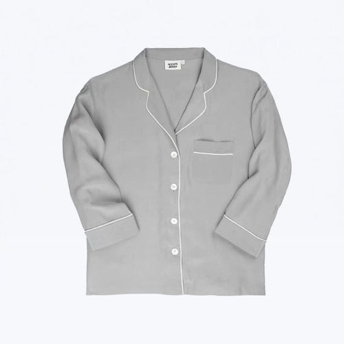Women's Sleepy Jones Marina Pajama Shirt Grey