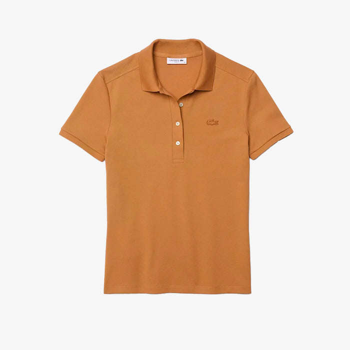 Women's Slim Fit Stretch Cotton Piqué Polo Beige