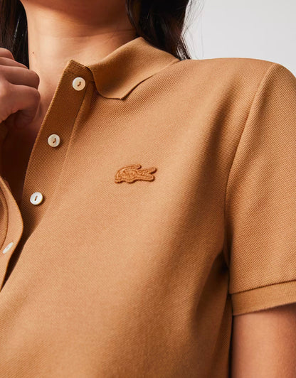 Women's Slim Fit Stretch Cotton Piqué Polo Beige