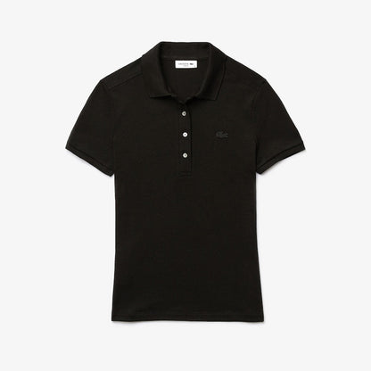 Women's Slim Fit Stretch Cotton Piqué Polo Black