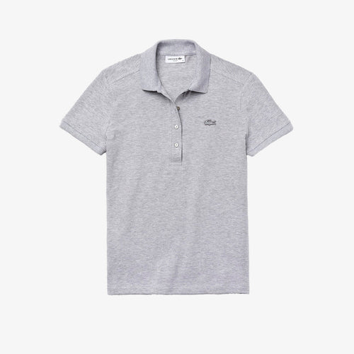 Women's Slim Fit Stretch Cotton Piqué Polo Silver Chine