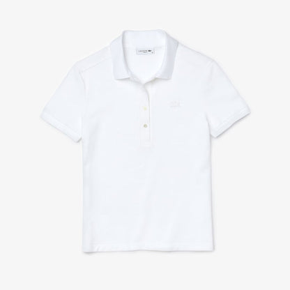Women's Slim Fit Stretch Cotton Piqué Polo White