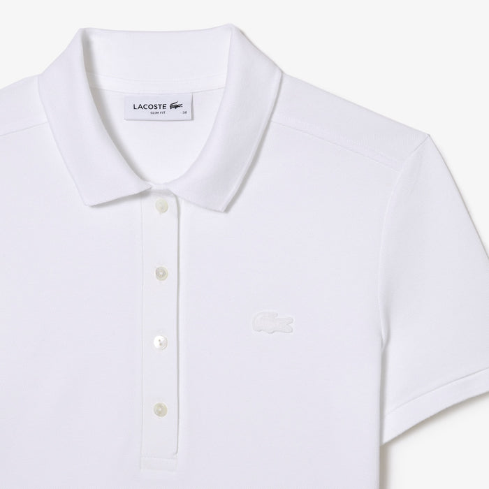 Women's Slim Fit Stretch Cotton Piqué Polo White