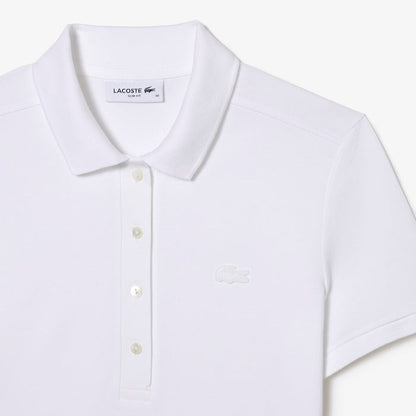 Women's Slim Fit Stretch Cotton Piqué Polo White