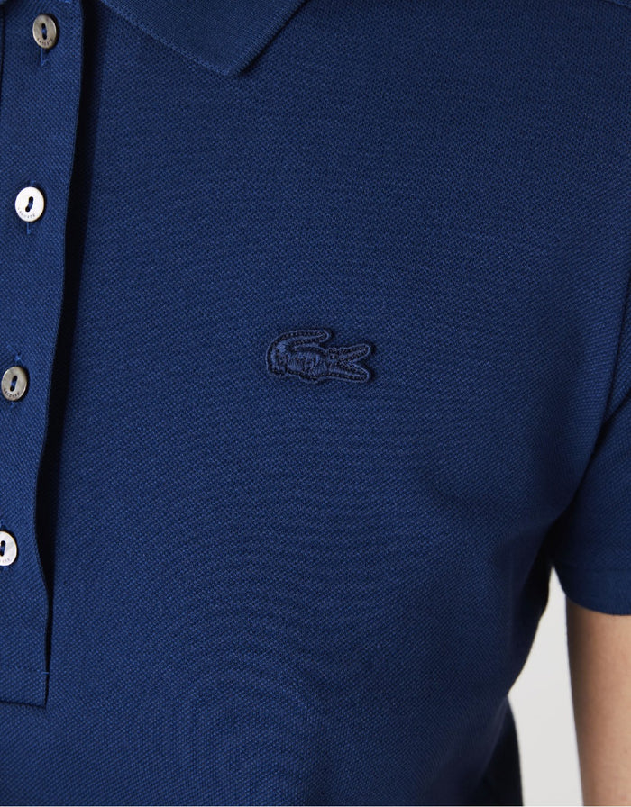 WOMEN'S STRETCH COTTON PIQUE POLO NAVY BLUE