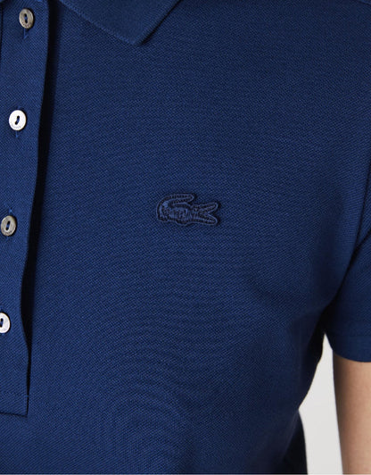 WOMEN'S STRETCH COTTON PIQUE POLO NAVY BLUE