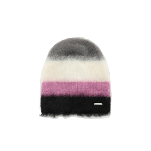WOOL AND MOHAIR BLEND STRIPED HAT BLUEBERRY