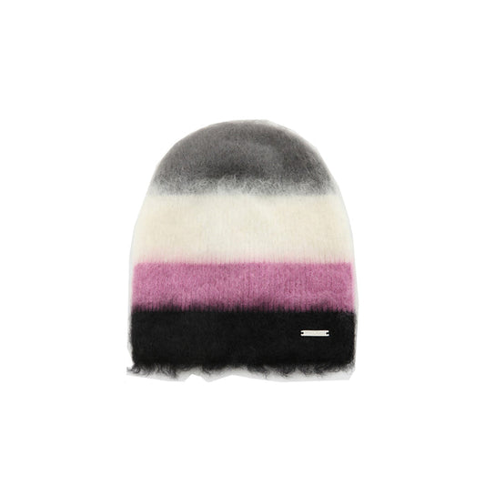 WOOL AND MOHAIR BLEND STRIPED HAT BLUEBERRY