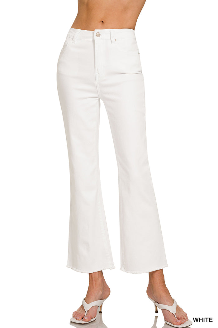 Zenana Acid Wash High Wasted Pants 27" inseam