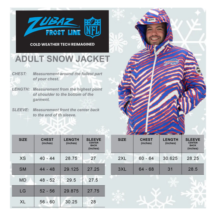 Zubaz Buffalo Bills Zebra Royal Bleacher Blazer Snow Jacket
